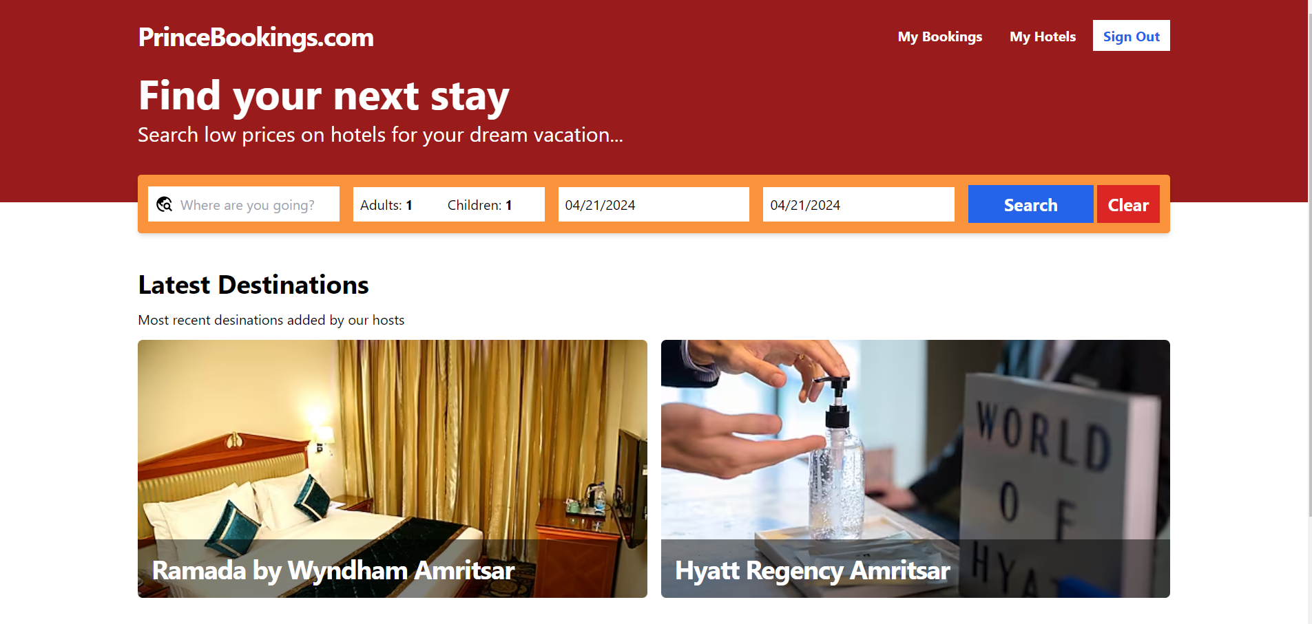 Booking.com clone with MERN Stack