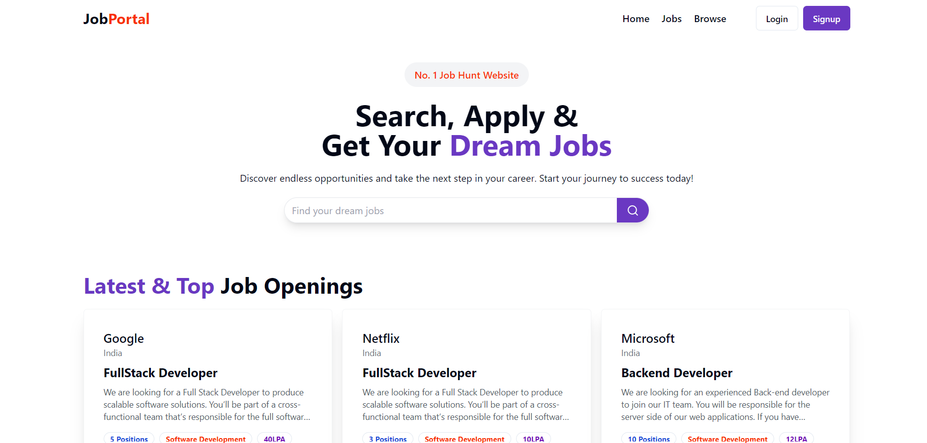 Job portal with MERN Stack