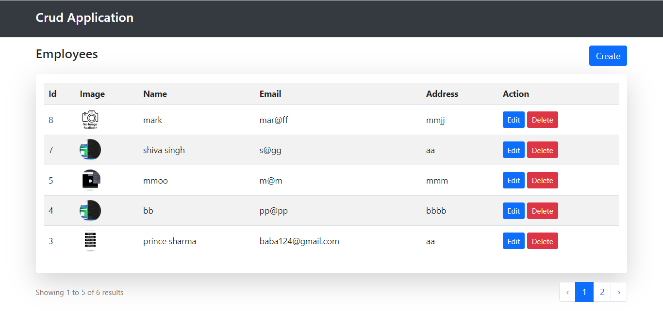 Laravel Crud Application